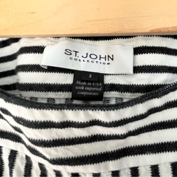 St. John Emma Striped Straight Leg Pants - Picture 11 of 12